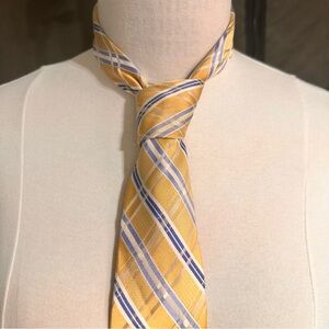 Michael Kors Men's Silk Tie Gold Striped Vintage Classic Designer Office